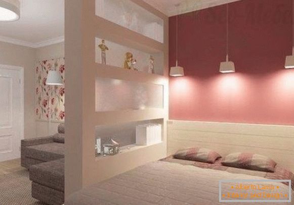 Zoning of one-room apartment для семьи - фото 7