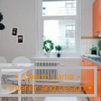White with orange in the kitchen
