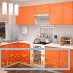 Simple kitchen in orange color