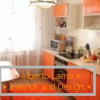 Colorful kitchen in orange tones