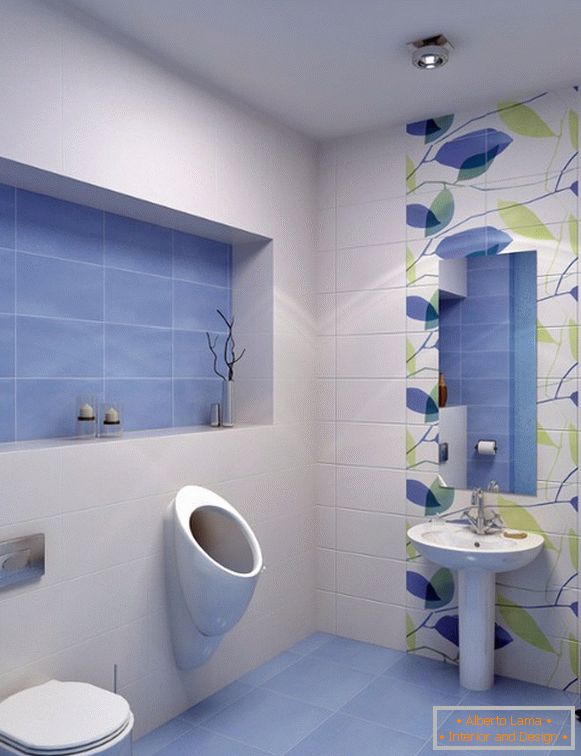Design of tiles in the toilet, photo 1
