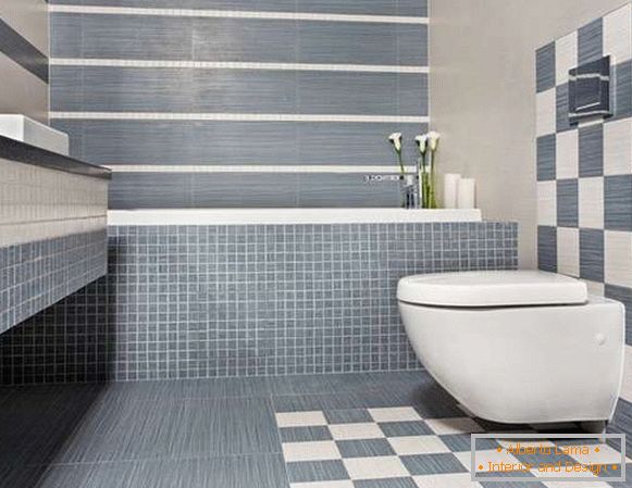 Design of tiles in the toilet, photo 15