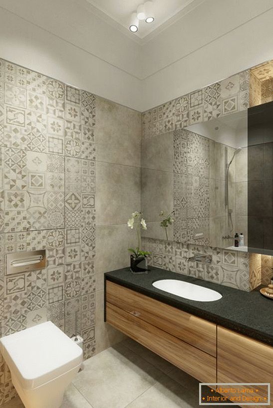 Design of tiles in the toilet, photo 22
