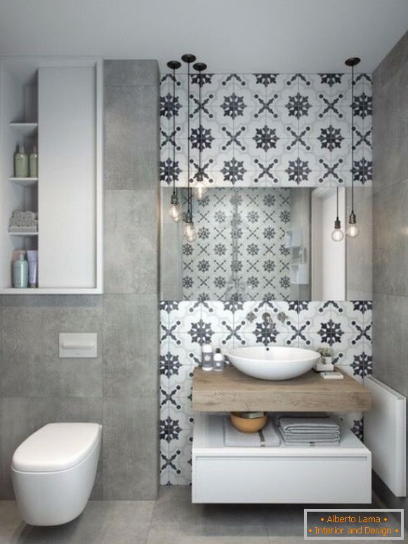 Design of tiles in the toilet, photo 3
