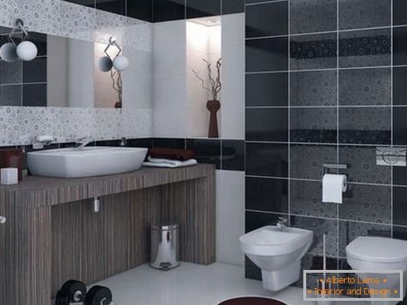 Design of tiles in the toilet, photo 9