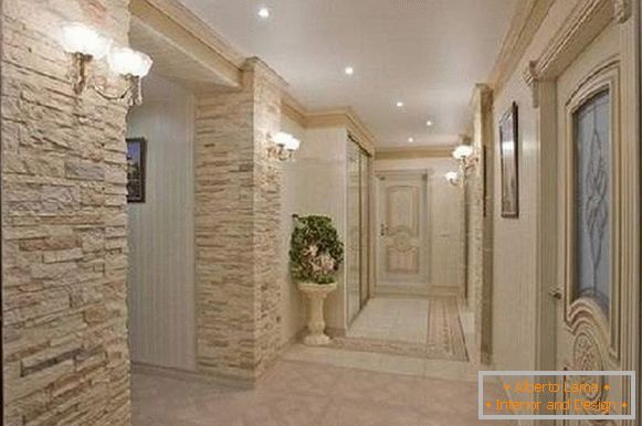 hallway design with decorative stone photo, photo 30