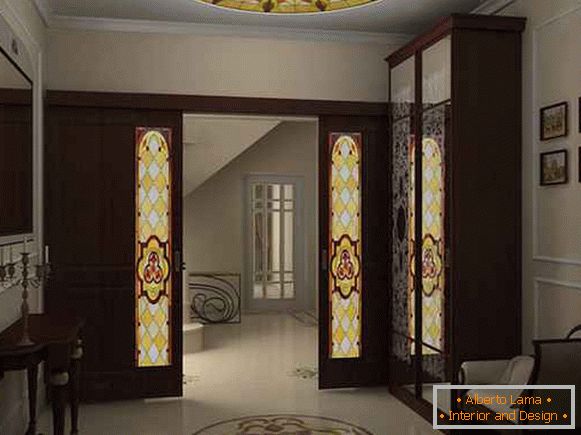 modern design of the hallway in the house, photo 67