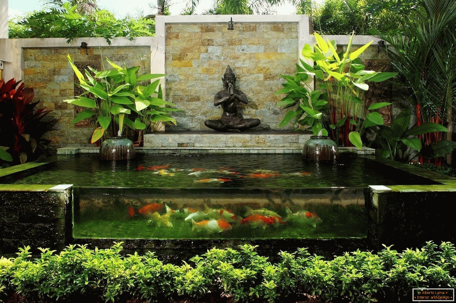 Pond in oriental style