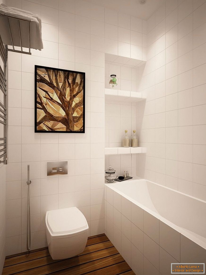 Bathroom with hygienic shower and bath