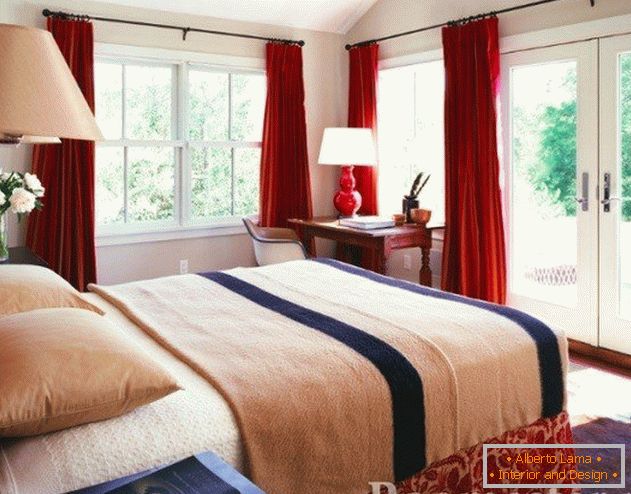 Red curtains for bedroom