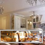 Luxurious interior kitchen-living room