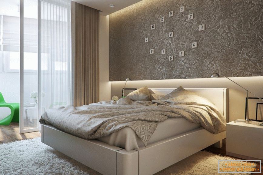 Modern bedroom in the apartment