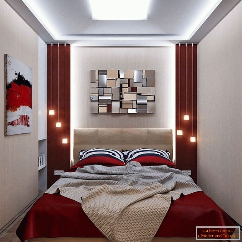 Narrow bedroom of 10 squares