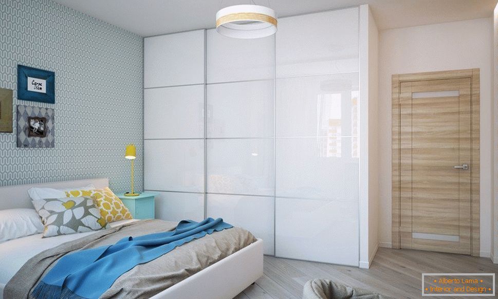 Large white wardrobe in the bedroom