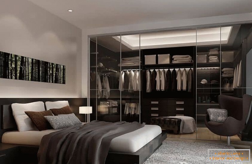 Bedroom design with wardrobe