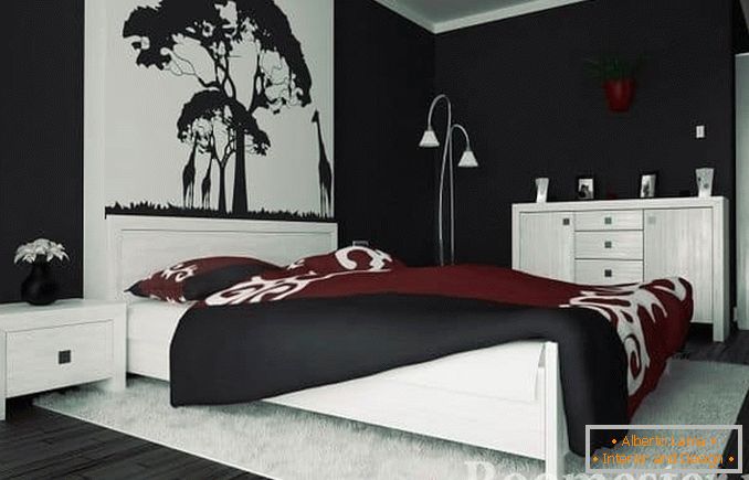 Black and white bedroom decoration for a classic style