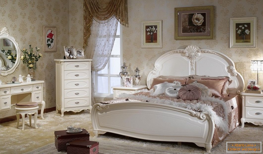 Bedroom design in French style
