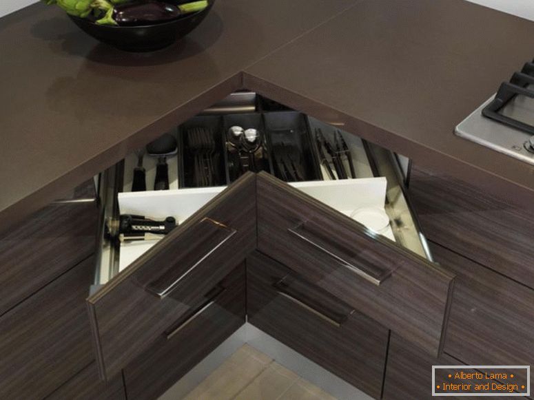 contemporary-dark-brown-corner-kitchen-design