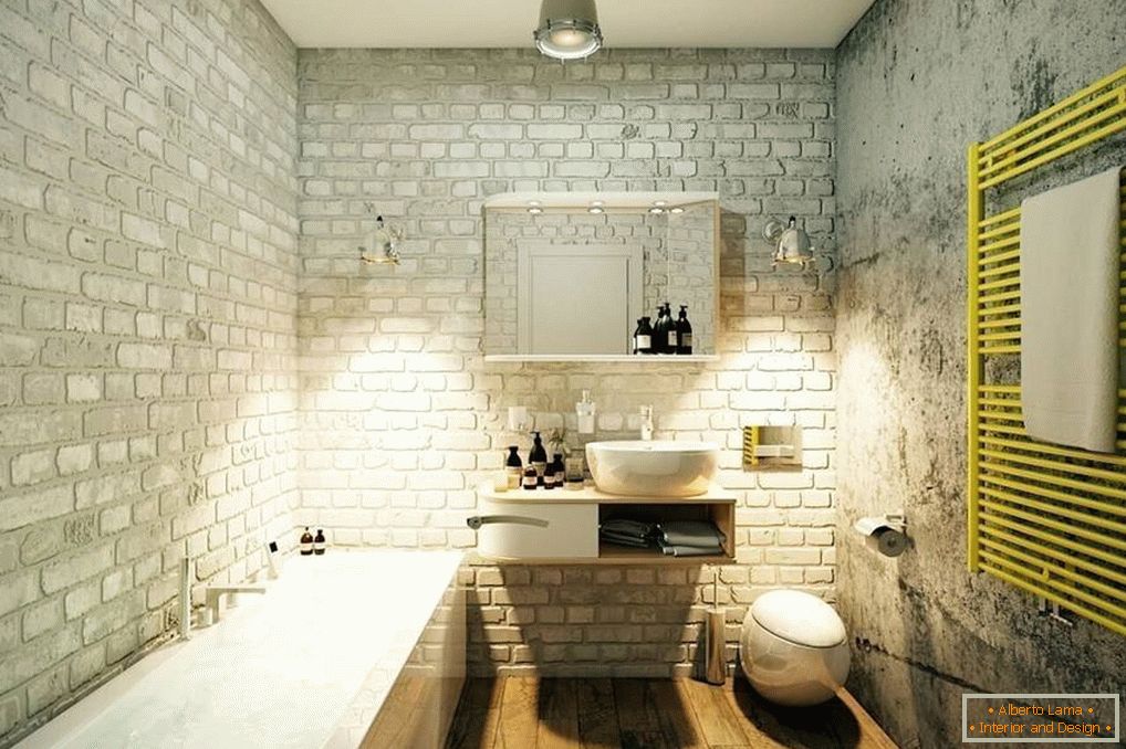 Bathroom interior in loft style