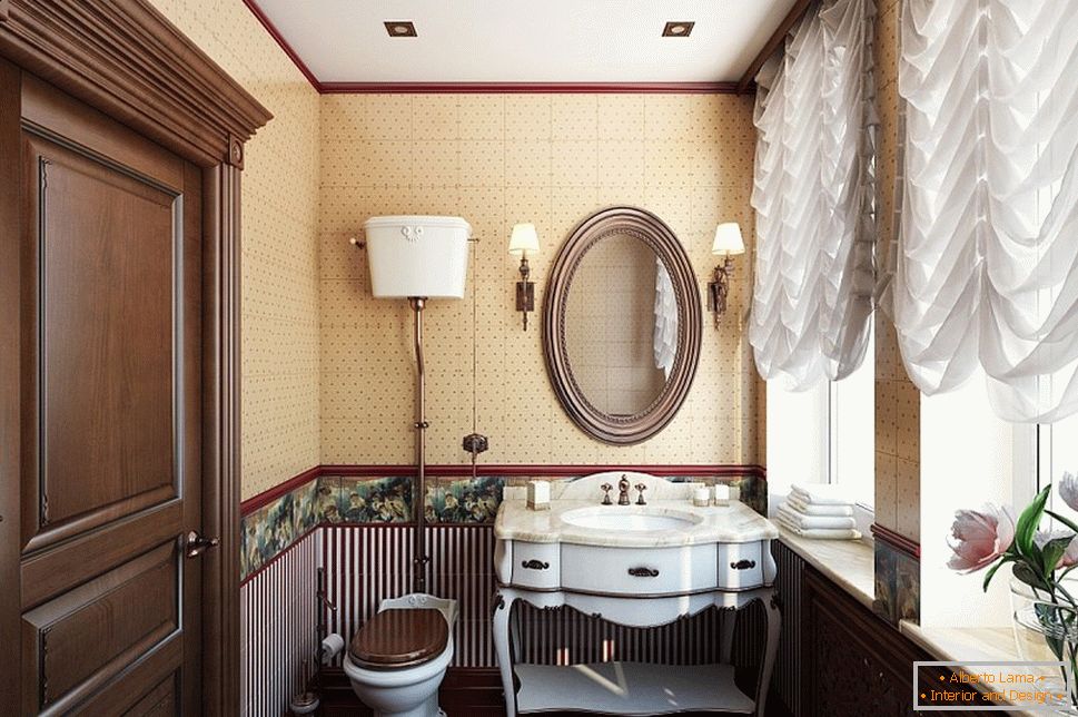 Bathroom interior in baroque style