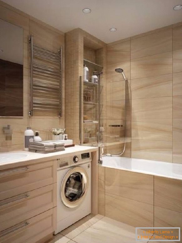 design of a bathroom with toilet and washing machine, photo 17