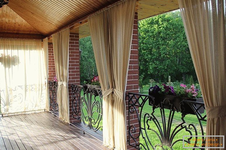 Curtains on the veranda