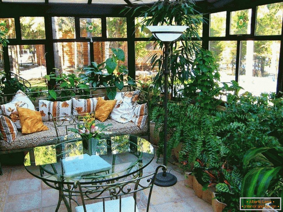 Potted flowers on the veranda