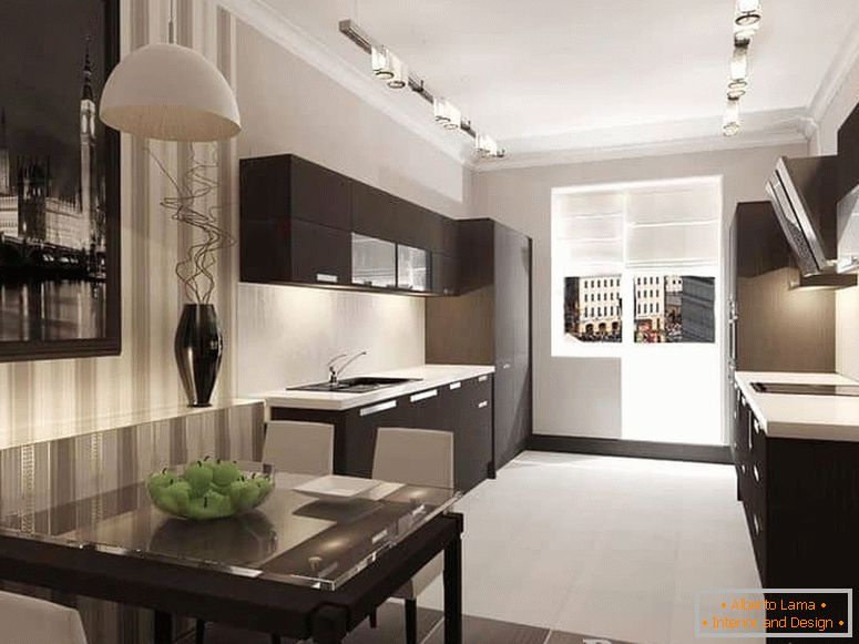 Extruded kitchen with dining area