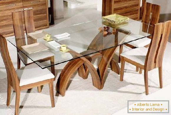 designer glass dining table, photo 17