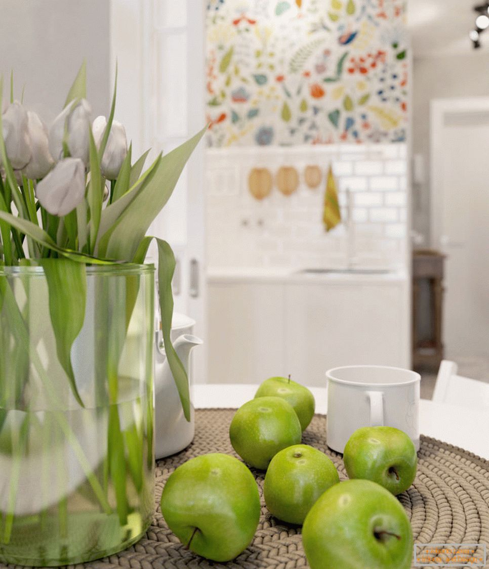 Room decoration with fresh flowers