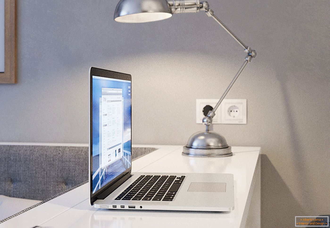 Table lamp for working area illumination