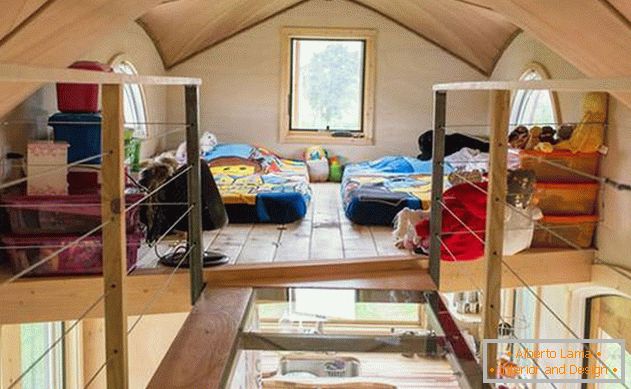 A house on wheels for a family. Children bedroom