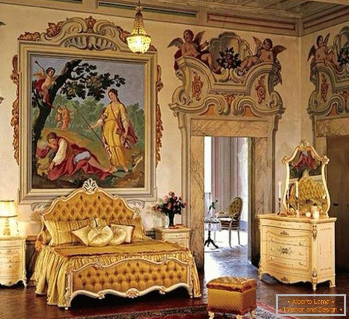 A truly royal bedroom in a country house.
