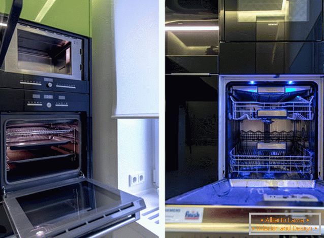 Modern oven and dishwasher