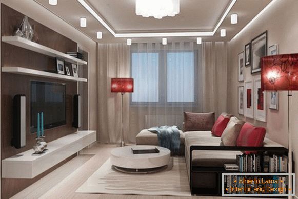 Design of the hall 18 square meters in the apartment photo 3