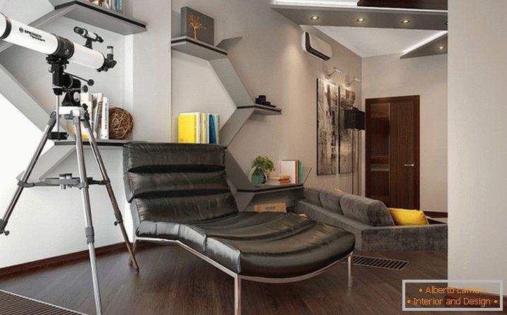 Elegant minimalism in the strict interior of the studio apartment