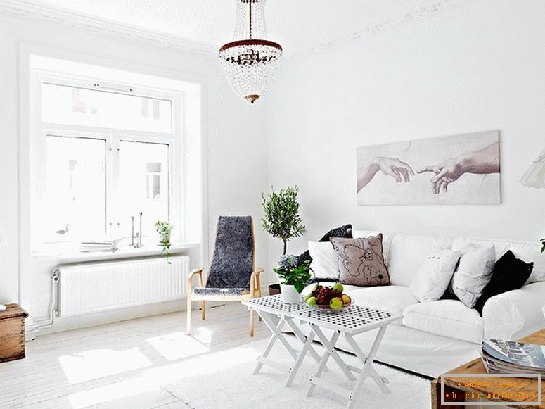 Interior of a modern living room apartment in Sweden