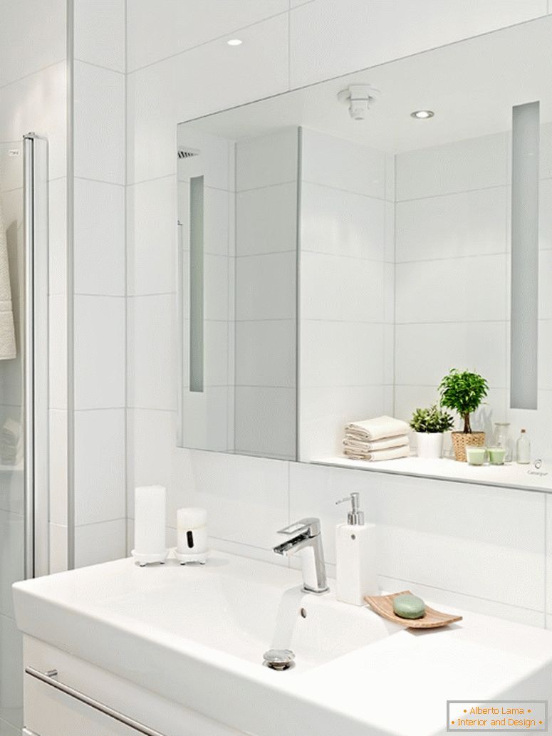 Interior of a modern bathroom apartment in Sweden