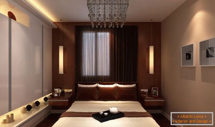 Bedroom in brown tones