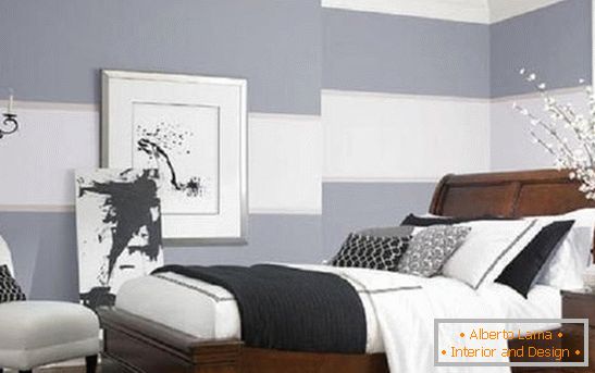 Bedroom in cold colors