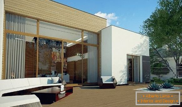 design of the facade of a private single-storey house, photo 44