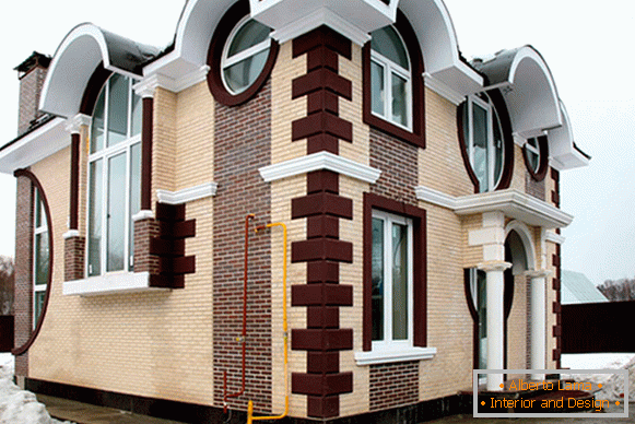 Facade stucco molding in polyurethane in a modern style - photo