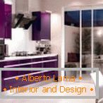 Design of violet kitchen со шкафом-купе