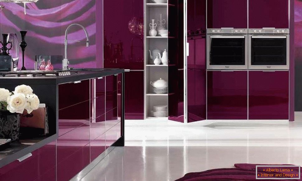 Stylish purple kitchen