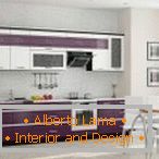Spacious violet-white kitchen
