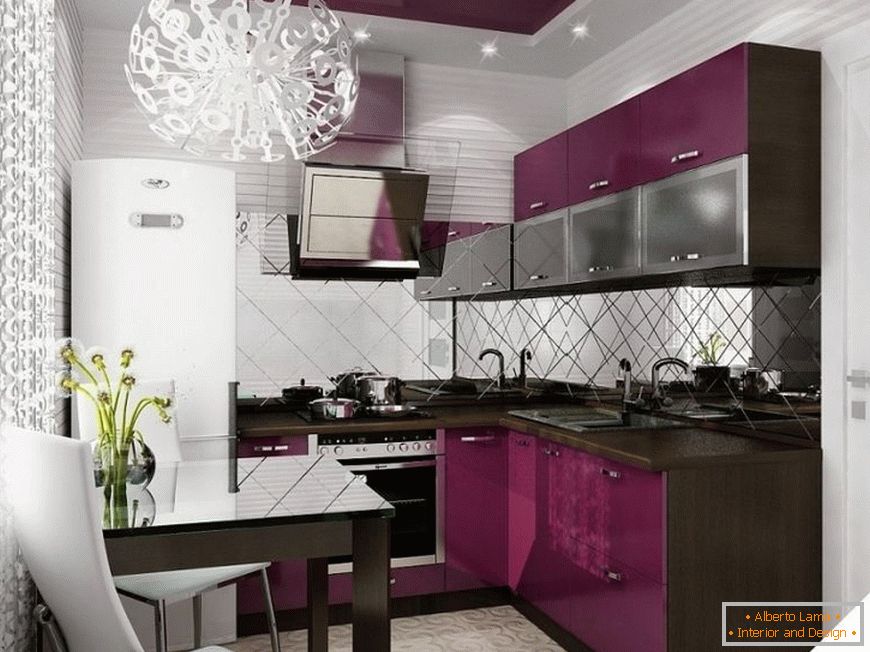 Kitchen of violet shade