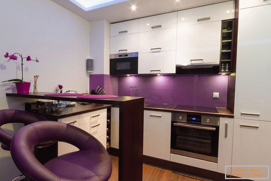 Design of violet kitchen в стиле модерн
