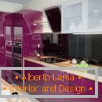 Glossy violet kitchen