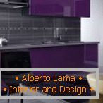 Gray-violet kitchen