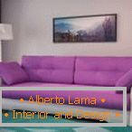 Gray-lilac sofa